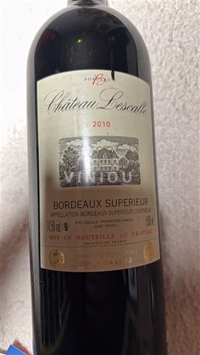 Bordeaux Bordeaux Supérieur Château Lescalle 2010