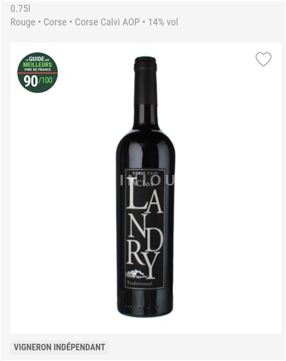 Corsica Calvi Clos Landry Traditionnel 2020