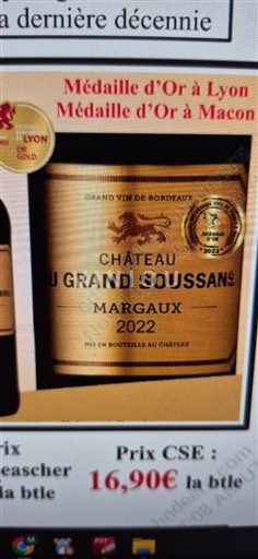 Bordeaux Margaux Château Grand Soussans 2022