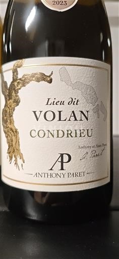 Thung lũng Rhône Condrieu Anthony Paret Lieu-dit Volan 2023