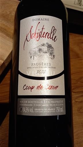 Languedoc Faugères Domaine Schisterelle Coup de Coeur 2023