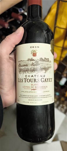 Burdeos Blaye-Côtes de Burdeos Château Les Tours Gayet 2018