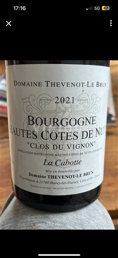 Burgund Nicht spezifiziert Domaine Thevenot-Le Brun La Cabotte 2021