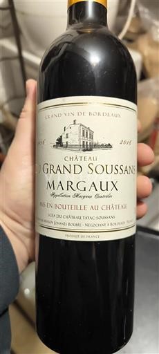 Bordeaux Margaux Château Grand Soussans 2016