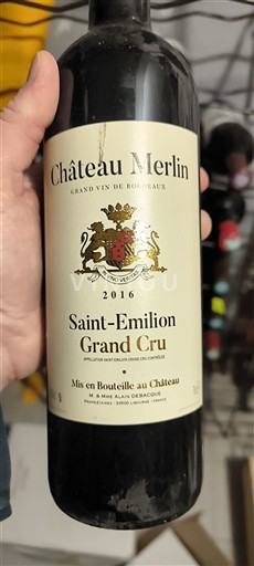 Bordeaux Saint-Émilion Grand Cru Grand Cru Château Merlin 2016
