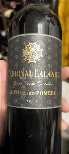 Bordeaux Lalande-de-Pomerol Cardinal Lalande 2018