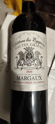 Bordeaux Margaux Château Les Esquerré Hautes Graves 2020