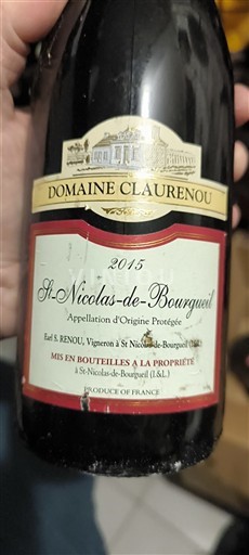 Loire Valley Saint-Nicolas-De-Bourgueil Domaine Claurenou 2015