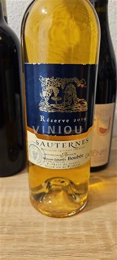 Bordeaux Sauternes Maison Johanes Boubee Réserve 2019