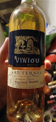 Бордо Сотерн Maison Johanes Boubee Réserve 2019