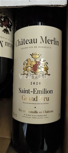 Bordeaux Saint-Émilion Grand Cru Grand Cru Château Merlin 2020