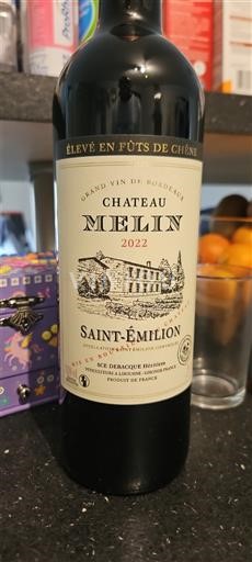 Bordeaux Saint-Émilion Château Melin 2022