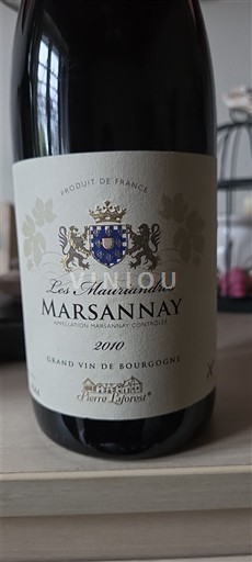 Bourgogne Marsannay Domaine Pierre Laforest Les Mauriandes 2010