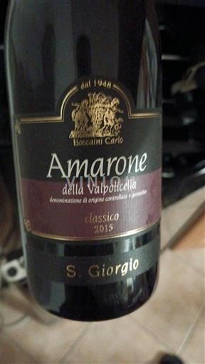 Vénétie Amarone della Valpolicella Boscaini Carlo S. Giorgio 2015