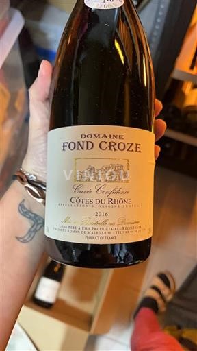 Rhônen laakso Côtes-du-rhône Domaine Fond Croze Confidence 2016