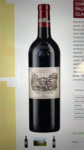 Bordeaux Pauillac Grand Cru Château Lafite Rothschild 2017