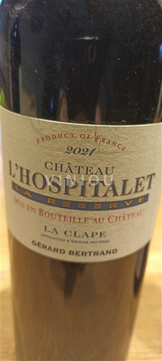 Languedoc La Clape Château L'Hospitalet Réserve 2021