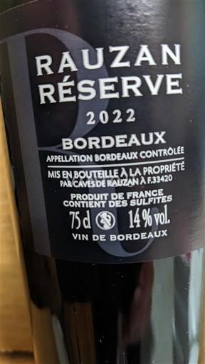 Bordeaux Rauzan Réserve 2022