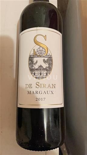 Bordeaux Margaux Château Siran S de Siran 2017