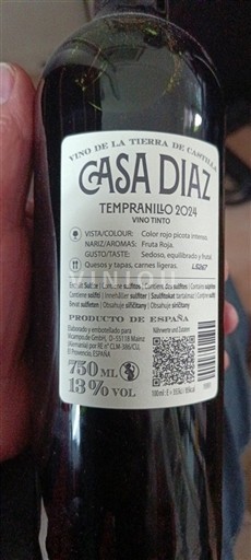 Castilla-La Mancha Not Specified Casa Diaz Tempranillo 2024