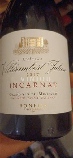 Languedoc Minervois Château Villerambert Julien Incarnat 2017