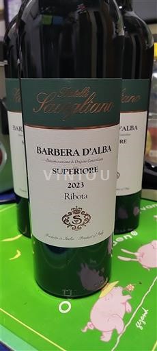 Vini Rouge sec Ribota Savigliano 2023 Italia Piemonte Barbera d'Alba DOC