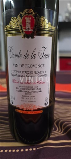 Provence Coteaux d'Aix-en-Provence Comte de la Tour Icke årgångsbetecknad