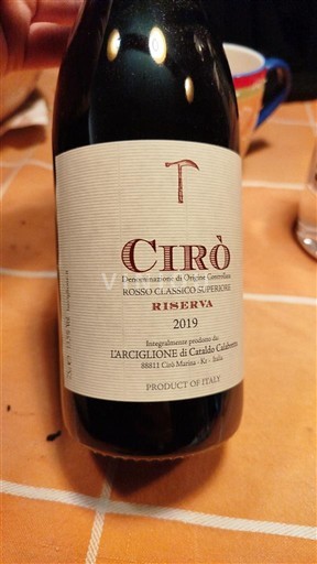 Calabrian Wines Cirò L'Arciglione di Cataldo Calabretta Riserva 2019