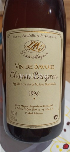 Savoie and Bugey Chignin-Bergeron Louis Magnin 1996