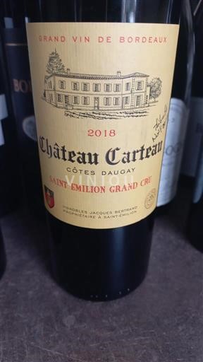Burdeos Saint-Émilion Gran Cru Grand Cru Château Carteau Côtes Daugay 2018