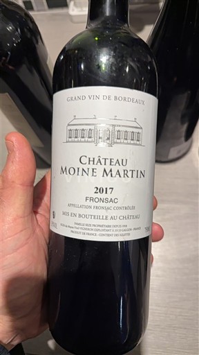 Bordeaux Fronsac Château Moine Martin 2017