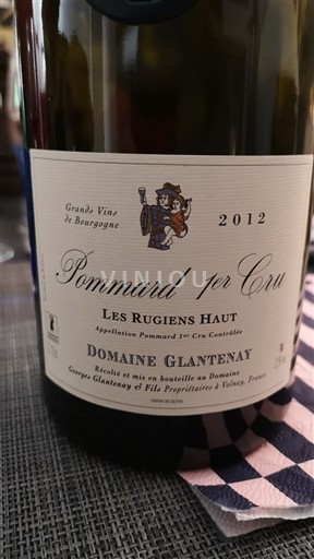 Bourgogne Ikke specificeret Premier Cru Domaine Glantenay Les Rugiens Haut 2012