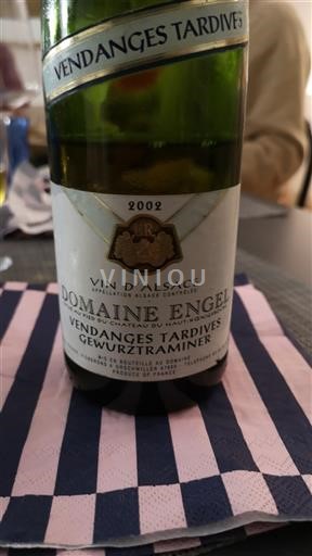 Alsace Vendanges Tardives Domaine Engel Vendanges Tardives Gewurztraminer 2002