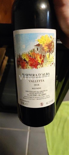Piemont Barbera d'Alba Claudio Alario Valletta 2018