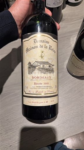 Bordeaux Domaine Maison de la Reine Récolte 2001