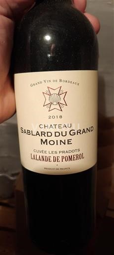 Burdeos Lalande-de-Pomerol Château Sablar du Grand Moine Les Pradots 2018