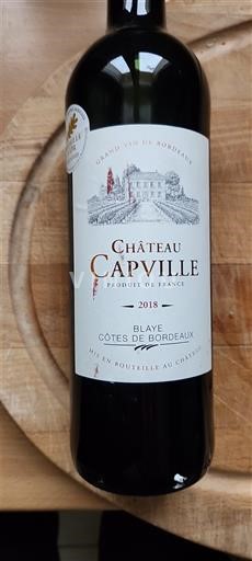 Burdeos Blaye-Côtes de Burdeos Château Capville 2018