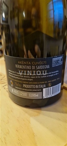 Sardinia Vermentino di Sardegna Santa Maria La Palma Akènta 71 2021