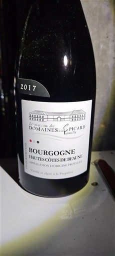 Burgundi Beaunen Ylämaat Domaine Domaines Famille Picard 2017