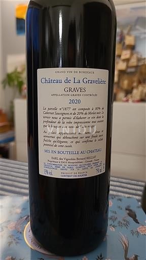 Bordeaux Graves Château La Gravelière 2020