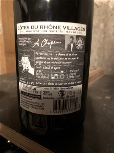 Rhône-dalen Côtes-du-Rhône-Villages Expert Club Plan de Dieu Ikke årgangsbestemt