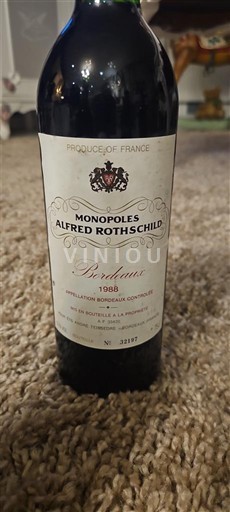 Bordeaux Monopoles Alfred Rothschild 1988