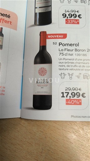 Bordeaux Pomerol La Fleur Baron Icke årgångsbetecknad