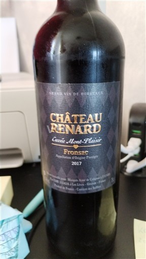 Bordeaux Fronsac Château Renard Mont-Plaisir 2017