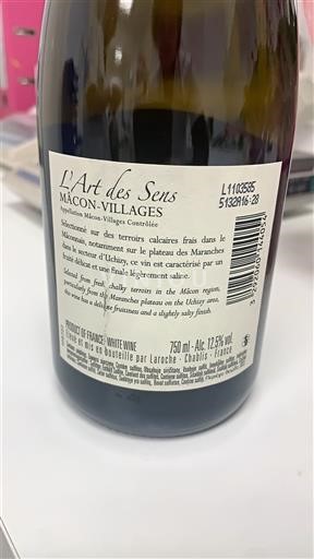 Borgonha Mâcon e mâcon-villages Laroche L'Art des Sens Não Sazonado