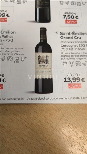 Bordeaux Saint-Émilion Grand Cru Grand Cru Château Chapelle Despagnet 2021