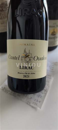Rhônen laakso Lirac Domaine Castel Oualou Réserve Fût de chêne 2021