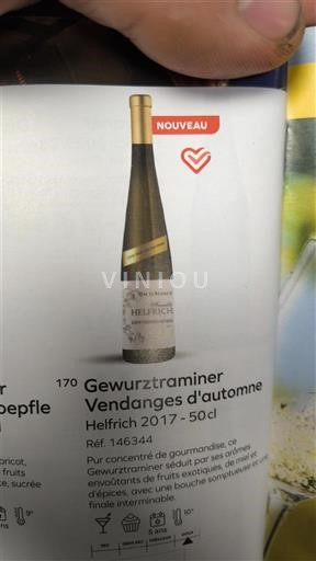 Alsace Gewurztraminer Helfrich Vendanges d'automne 2017