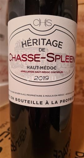 Bordeaux Haut-Médoc Château Chasse-Spleen Héritage de Chasse Spleen 2019