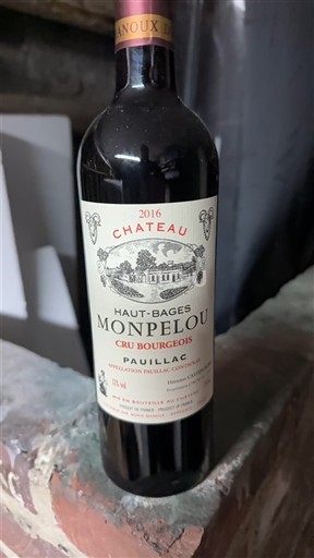 Bordeaux Pauillac Château Haut-Bages Monpelou 2016